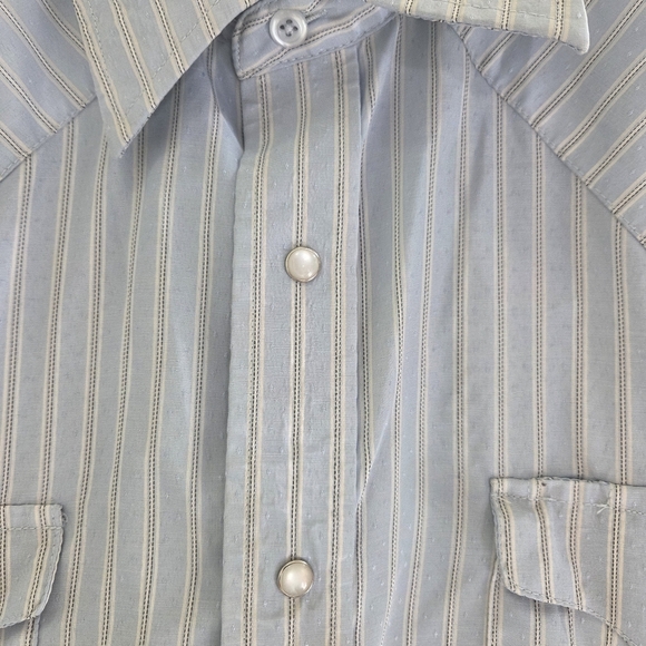 Panhandle Slim Men's Blue Striped Shirt With Pearl Snaps Size XL - Picture 5 of 8